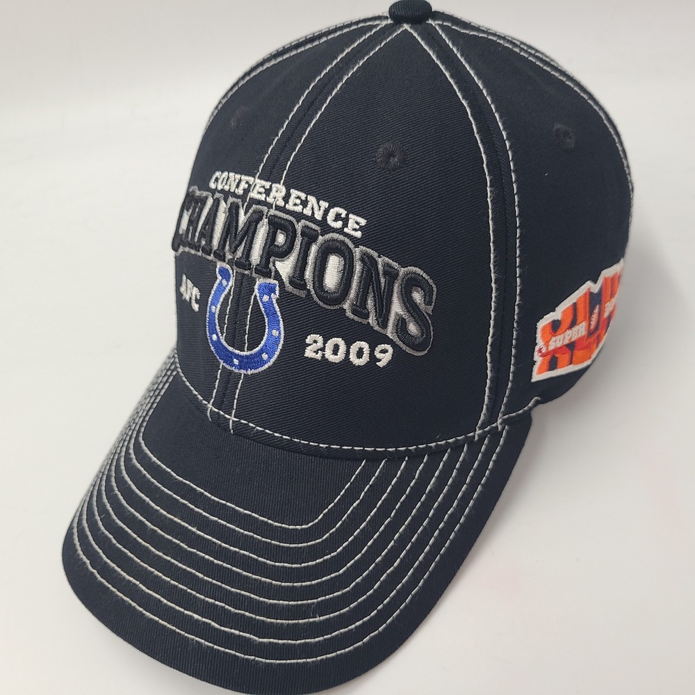 Indianapolis Colts Hat Adjustable Black NFL 2009 AFC Conference Champions XLIV